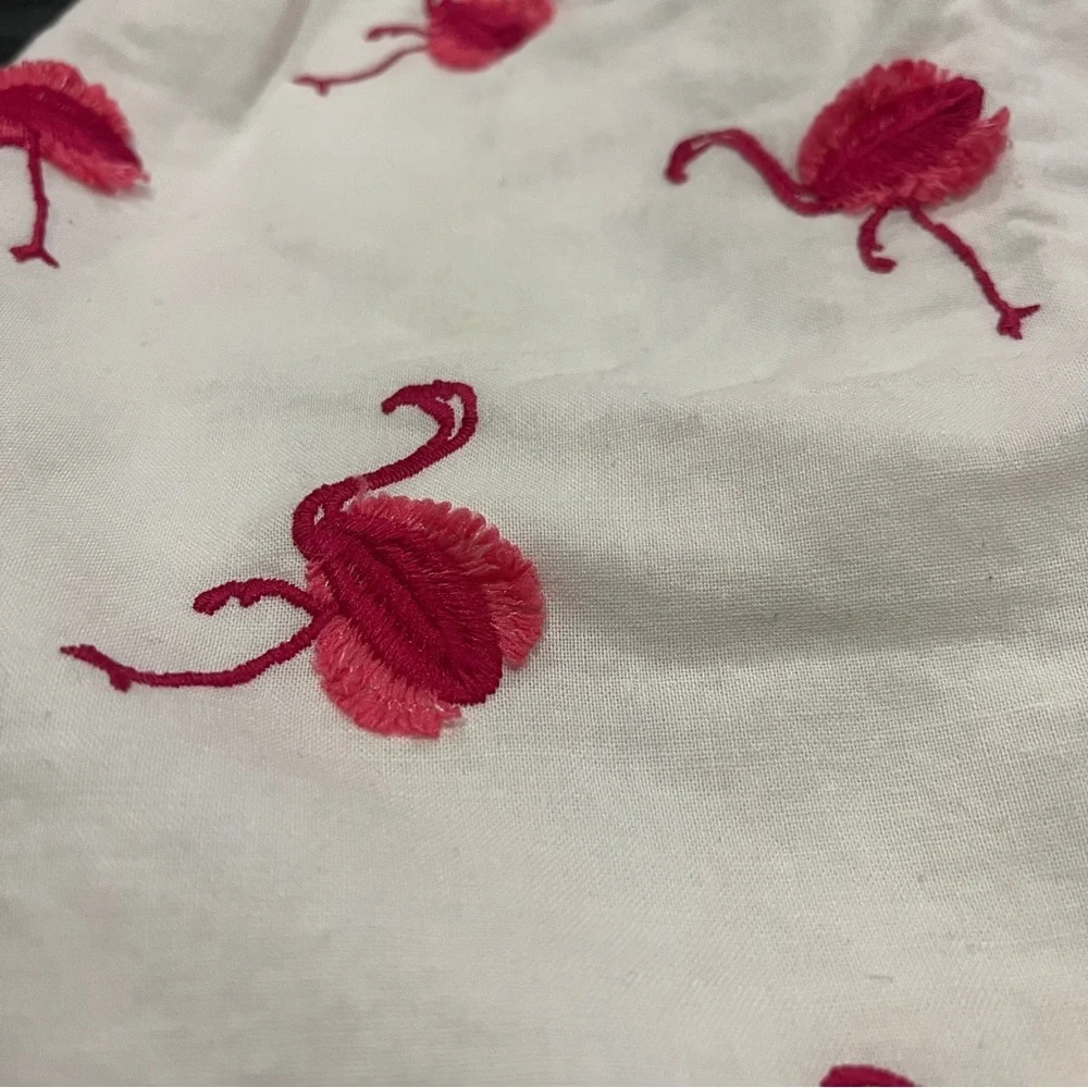 Janie and Jack White Dress with Pink Flamingos